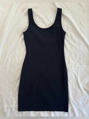 SHEIN Basic Fitted Tank Mini Dress, Minimalist, Black, Size Small